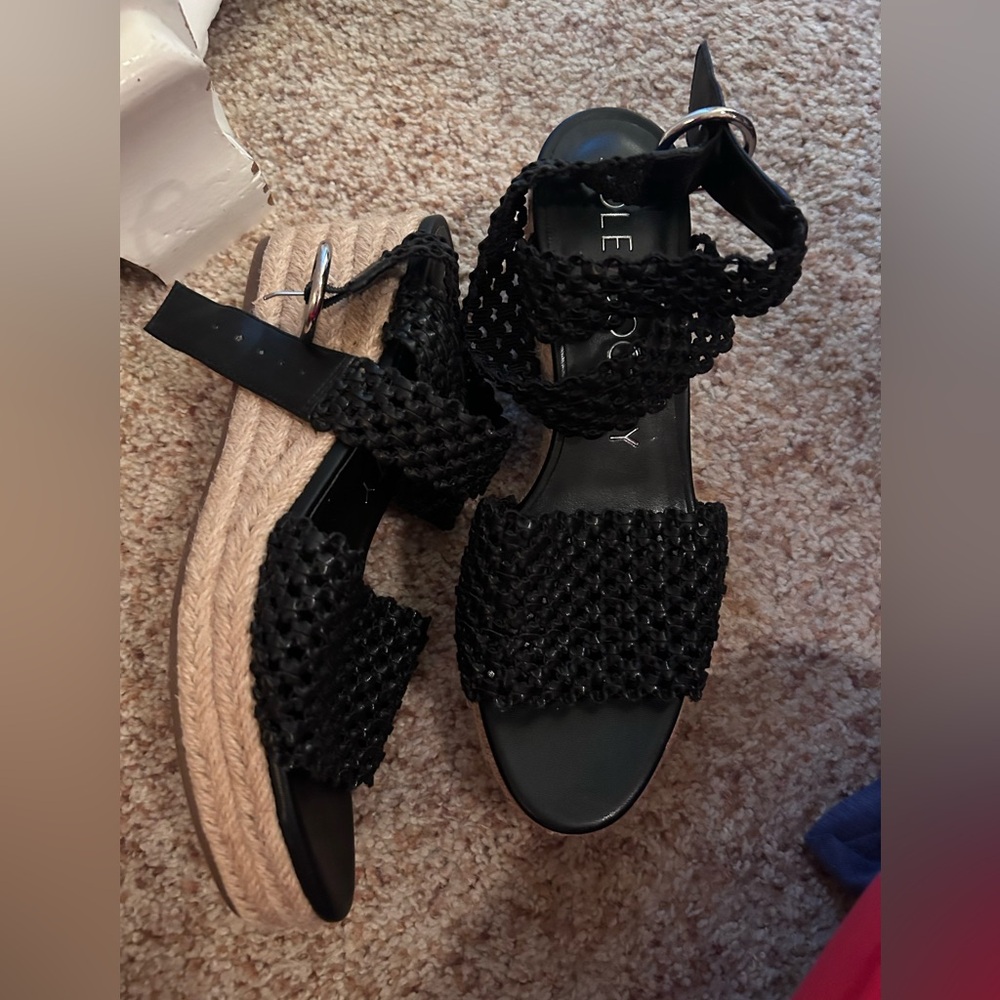 Sole Society 8 Elegant Black Espadrille Sandals